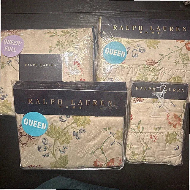 4 PC Ralph Lauren DELILAH Floral Set: Sheet, Pillowcases, Flat, Comforter Cover