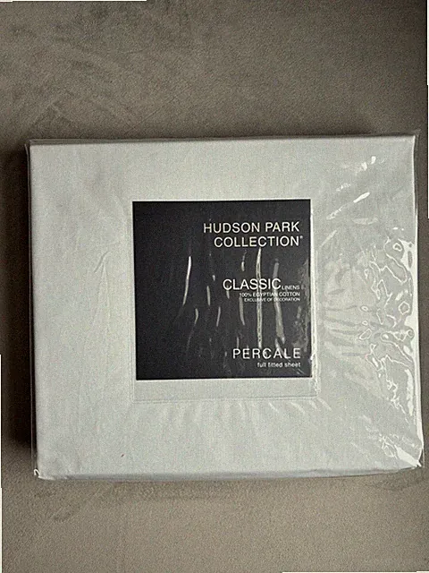 Hudson Park Collection Percale Full Fitted Sheet 100% Egyptian Cotton